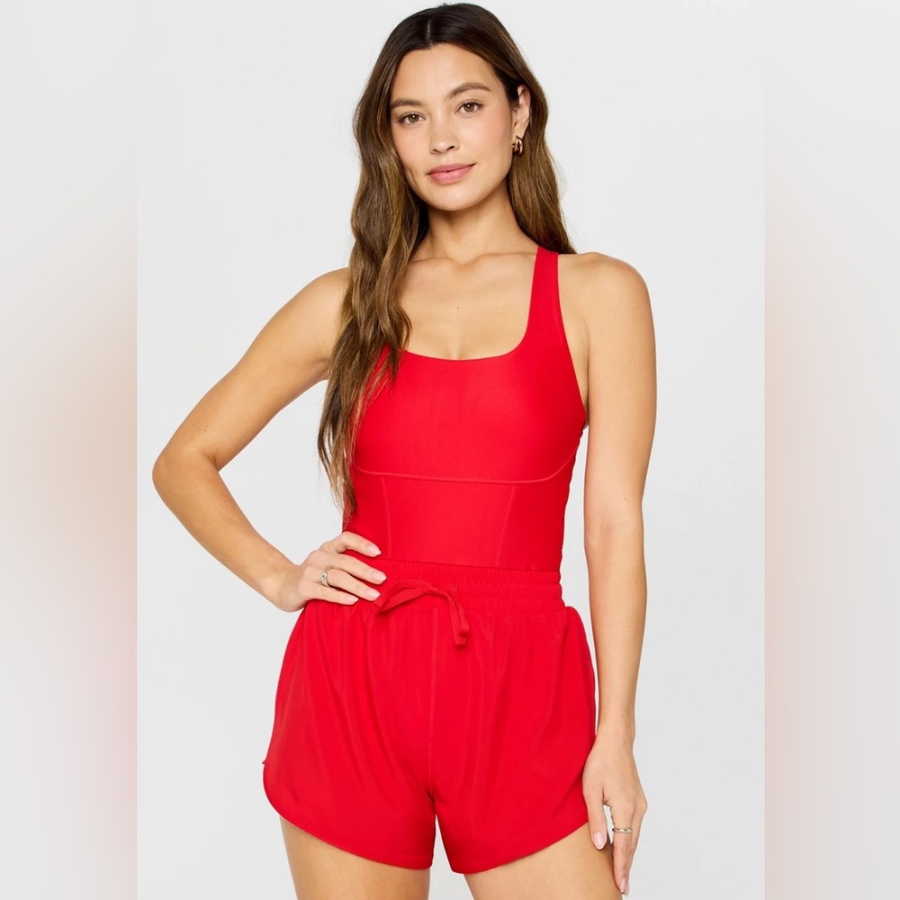 Fabletics onesie romper, red XS